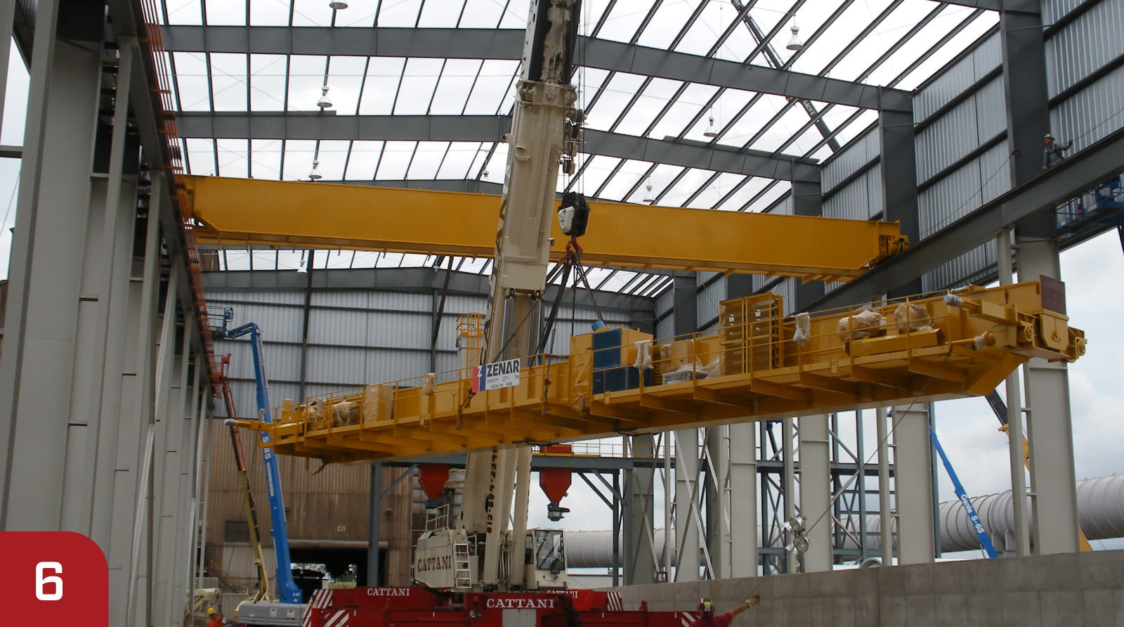 Zenar overhead crane being assembled and installed